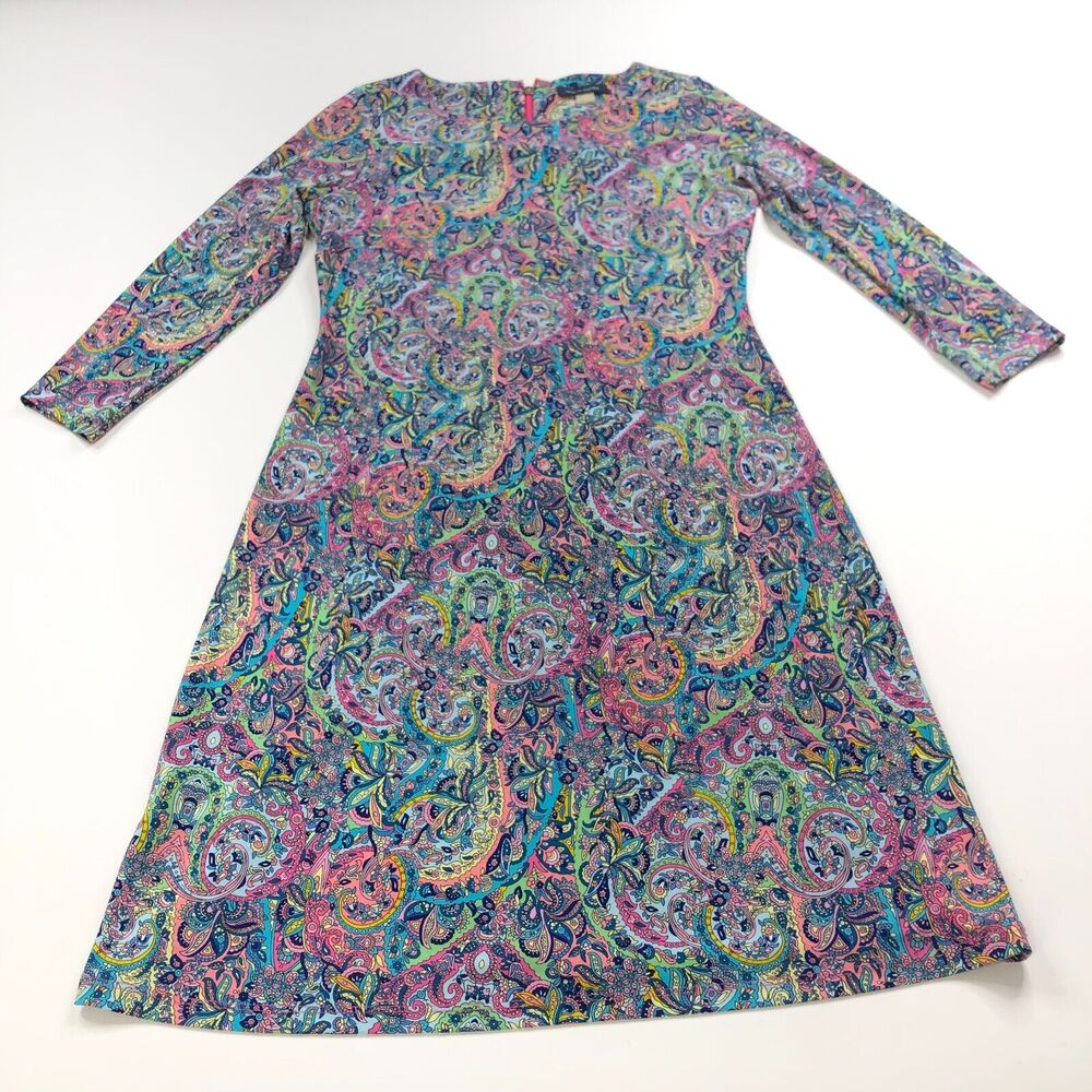 Tommy Hilfiger 4 Back Zip Abstract Paisley All Over Print Women's Dress MINT
